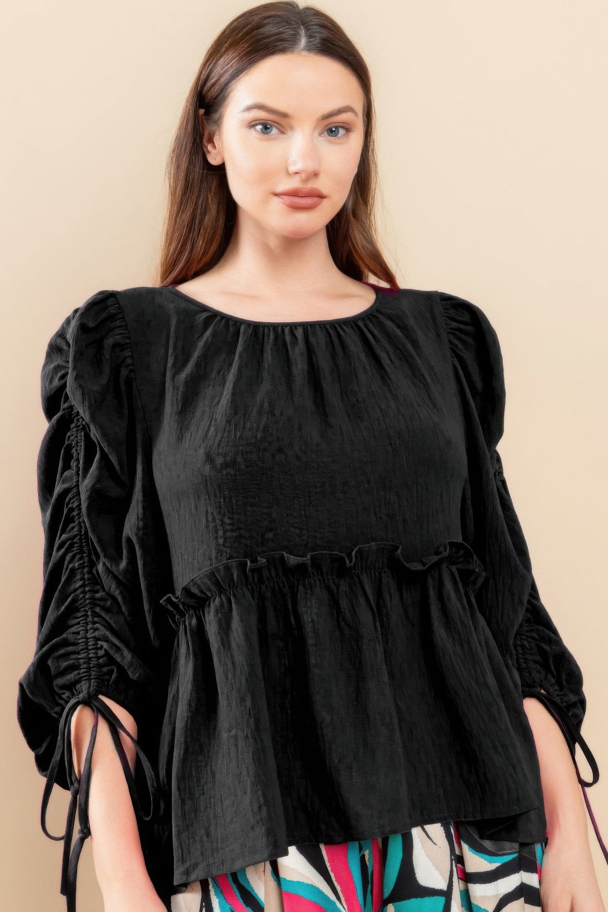 Round Neckline Babydoll Top by Tigbul's Variety Fashion Shop