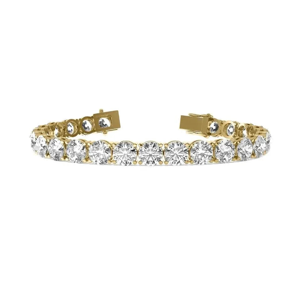 4.00 CT G/VS1 Round Cut Lab Grown Diamond Tennis Bracelet in 14k Yellow Gold by DailySale