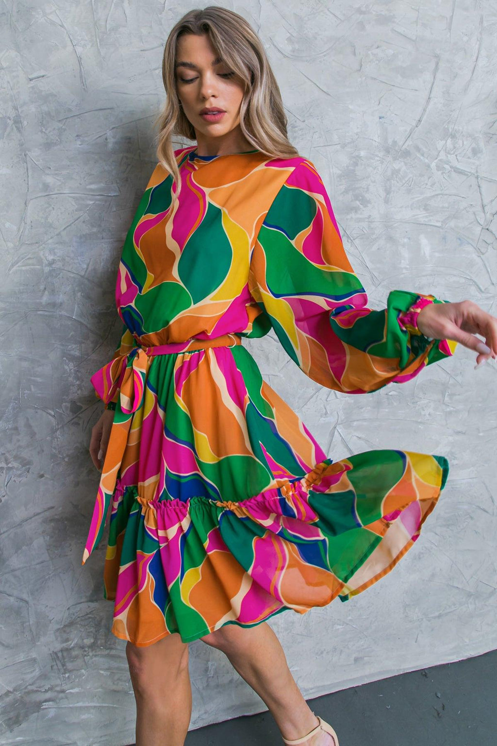 THANK ME LATER WOVEN MINI DRESS by Flying Tomato