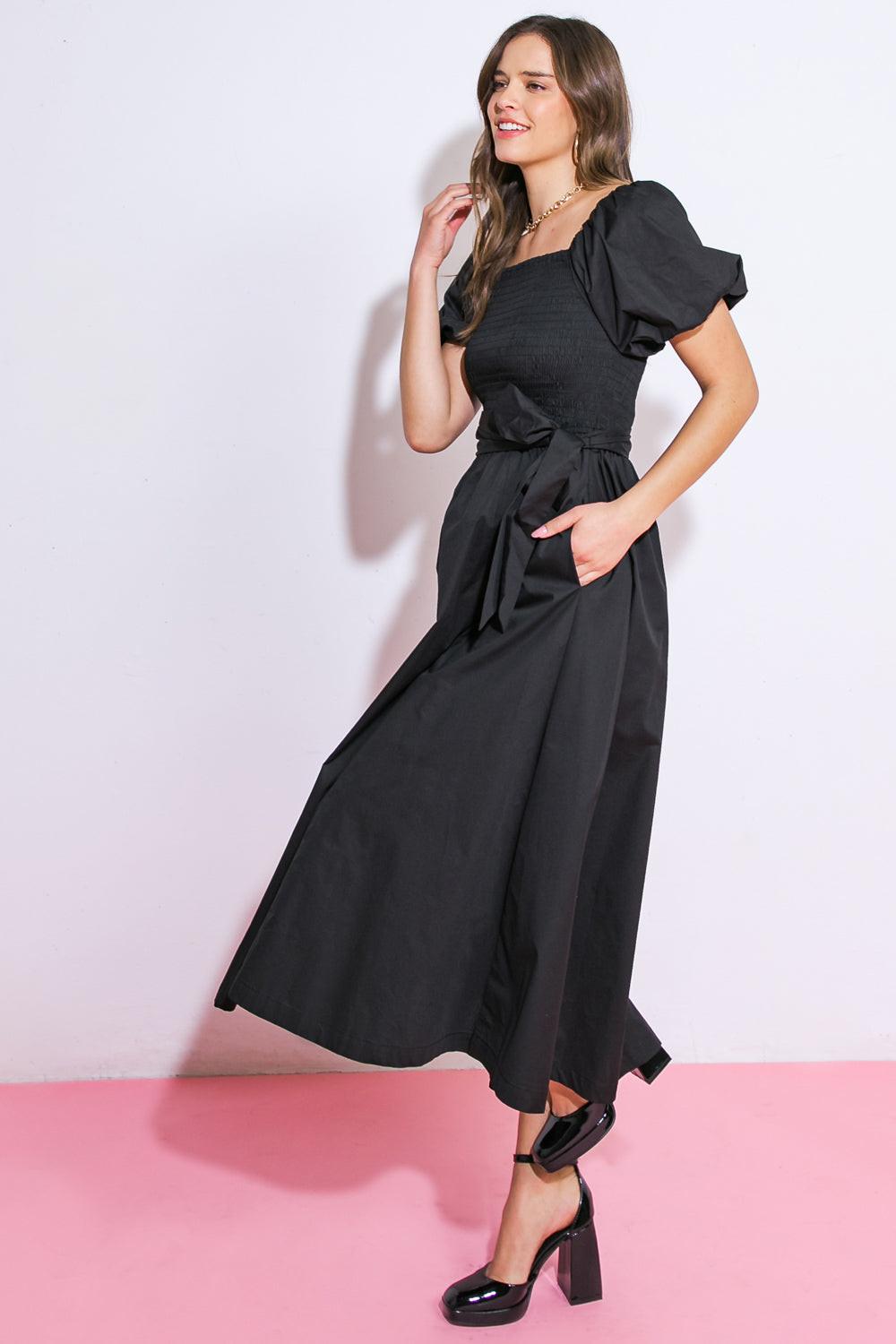 A PEACEFUL PLACE WOVEN MIDI DRESS by Flying Tomato