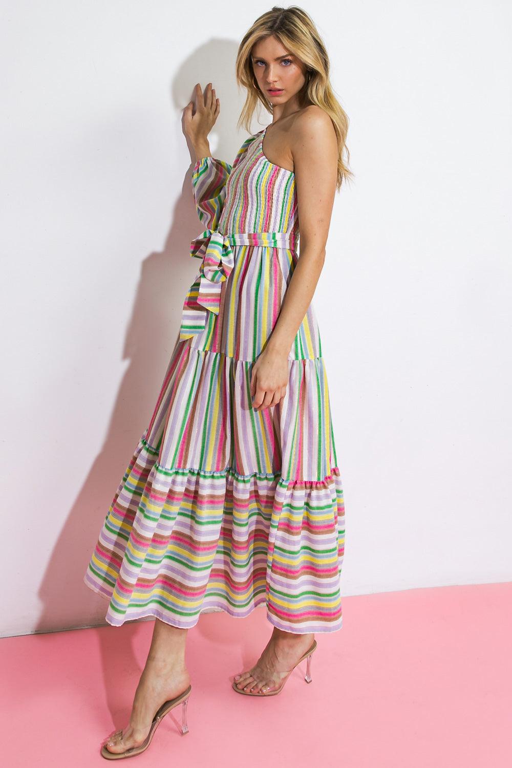 NO MATTER WHERE I GO WOVEN MIDI DRESS by Flying Tomato