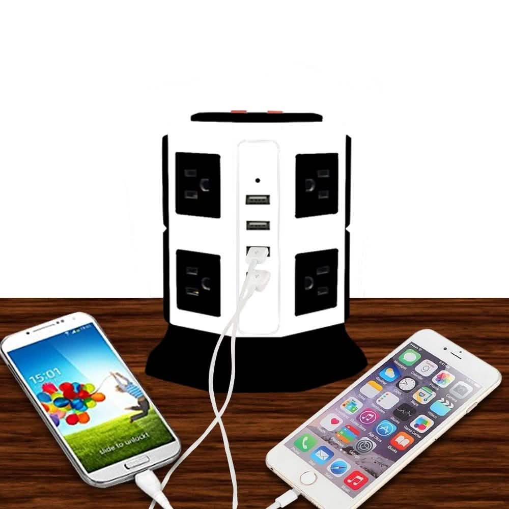 Safemore 8-Outlet Desktop Surge Protector with 4 USB Ports by DailySale