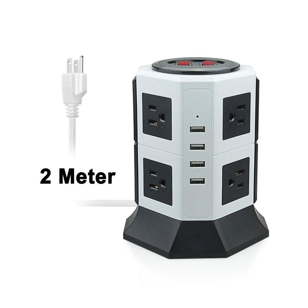 Safemore 8-Outlet Desktop Surge Protector with 4 USB Ports by DailySale