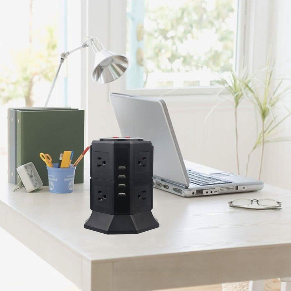Safemore 8-Outlet Desktop Surge Protector with 4 USB Ports by DailySale
