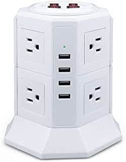 Safemore 8-Outlet Desktop Surge Protector with 4 USB Ports by DailySale