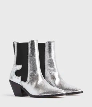 ALLSAINTS Sara Ankle Boot Silver by Southern Satin