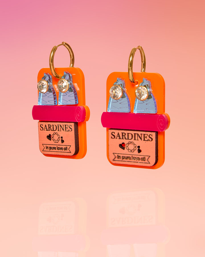 Sardine Can Hoop Earrings Multicolor by Tribeandtemple