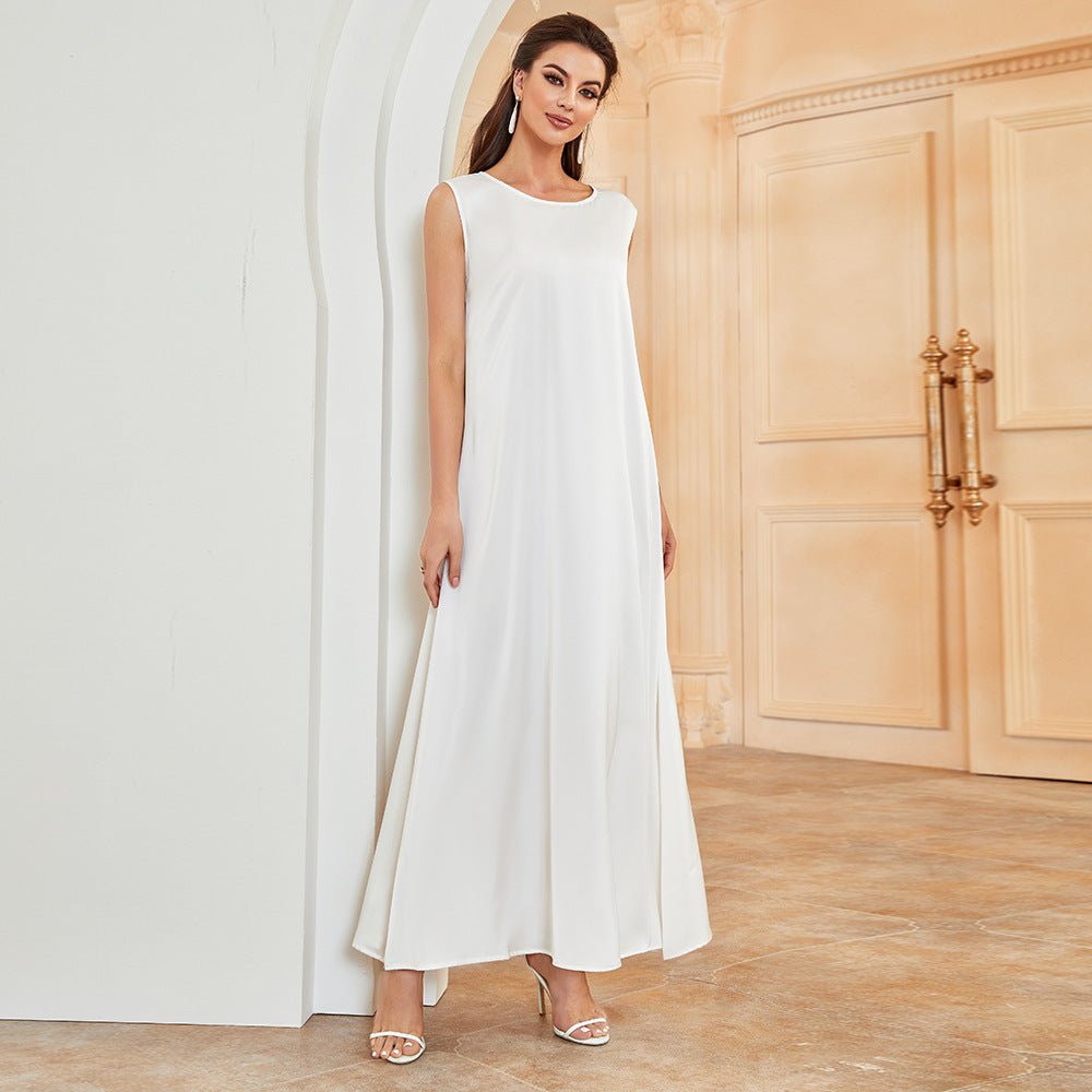 Satin Sleeveless Inner Dress (MA037) by Mariam's Collection