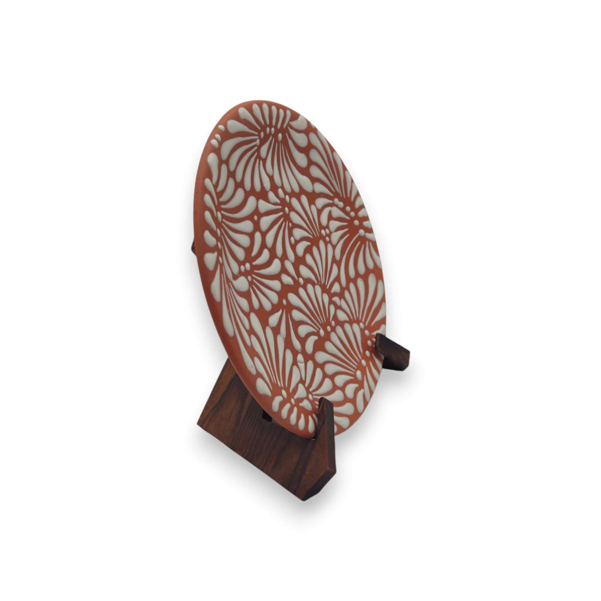 Set of 4 Brown & White Talavera Wall Plates | 10" Decorative Display by The Talavera Hub