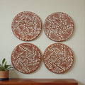 Set of 4 Brown & White Talavera Wall Plates | 10" Decorative Display by The Talavera Hub