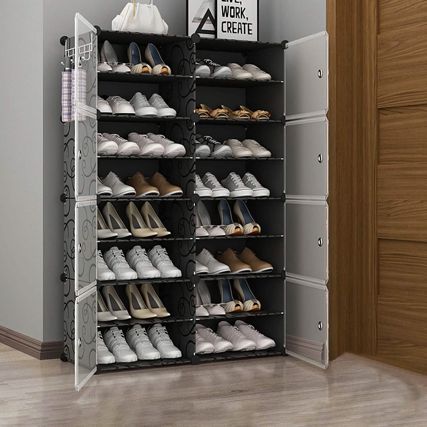 Shoe Rack Organizer with Transparent Doors by DailySale