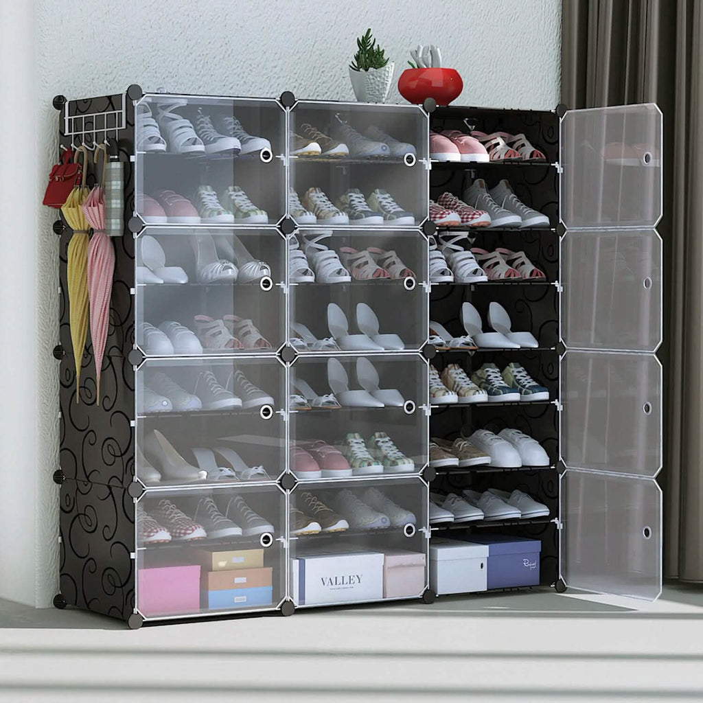 Shoe Rack Organizer with Transparent Doors by DailySale
