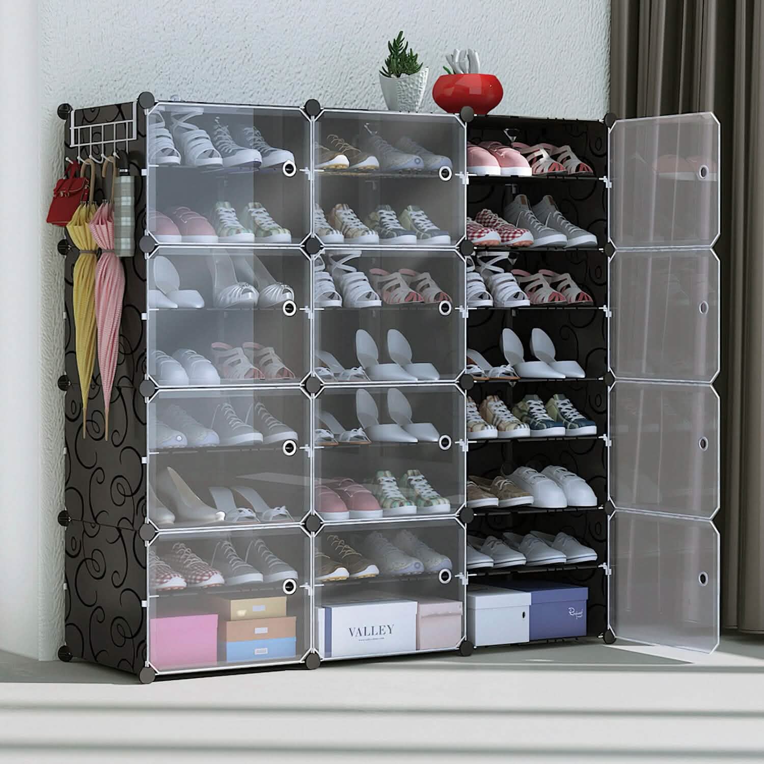 Shoe Rack Organizer with Transparent Doors by DailySale
