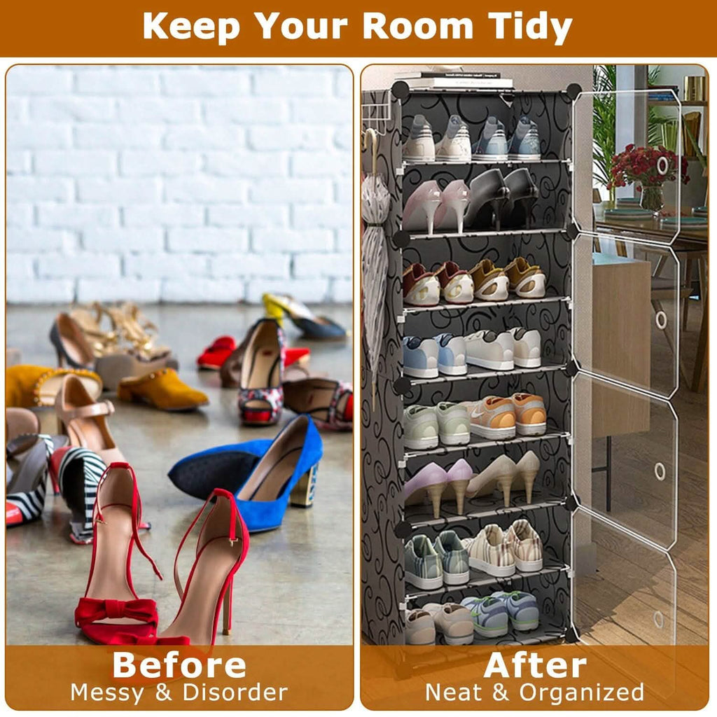 Shoe Rack Organizer with Transparent Doors by DailySale