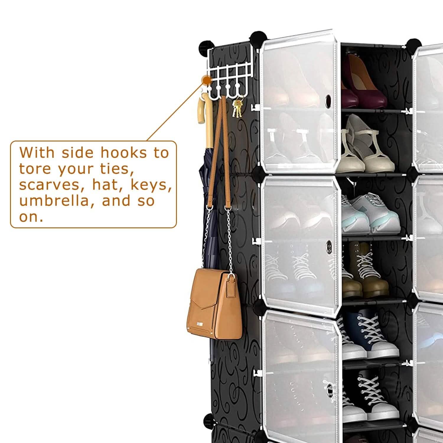 Shoe Rack Organizer with Transparent Doors by DailySale