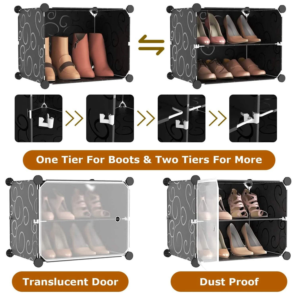 Shoe Rack Organizer with Transparent Doors by DailySale