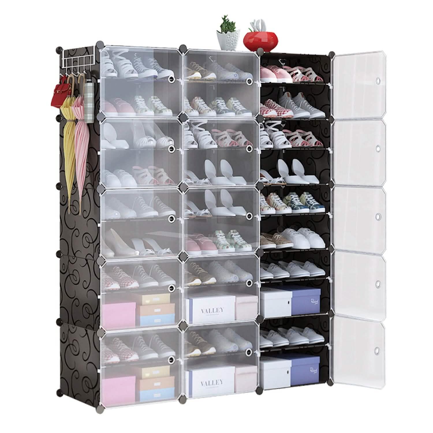 Shoe Rack Organizer with Transparent Doors by DailySale