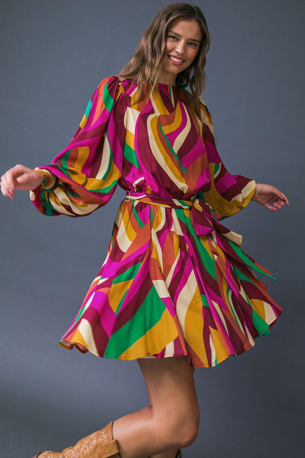 KEEP ON MOVING WOVEN MINI DRESS by Flying Tomato
