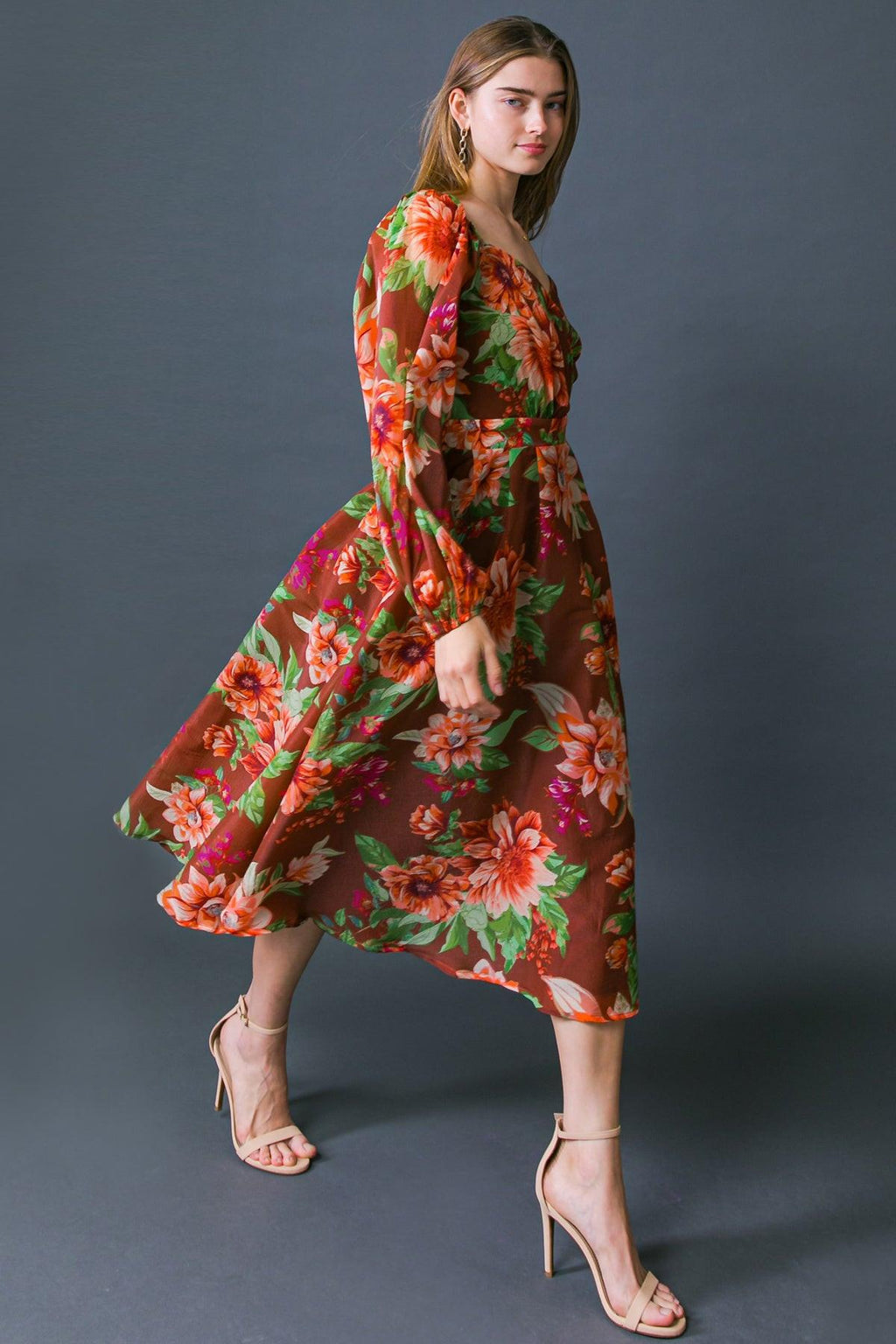 LET IT HAPPEN WOVEN ORGNZA MIDI DRESS by Flying Tomato