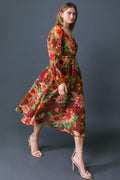 LET IT HAPPEN WOVEN ORGNZA MIDI DRESS by Flying Tomato
