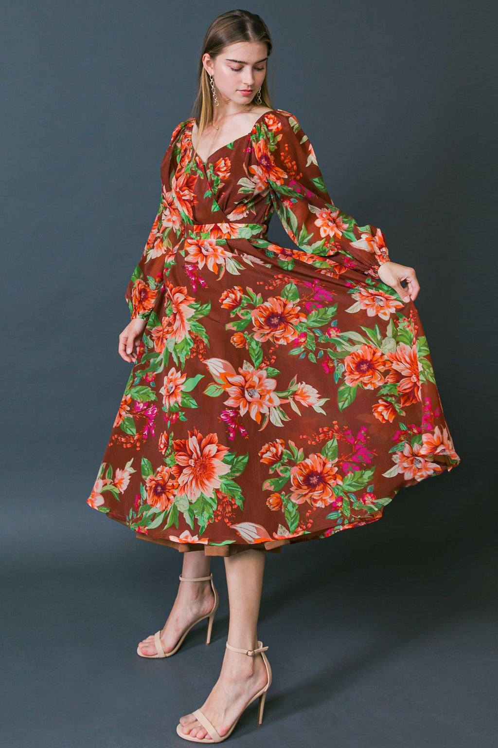 LET IT HAPPEN WOVEN ORGNZA MIDI DRESS by Flying Tomato