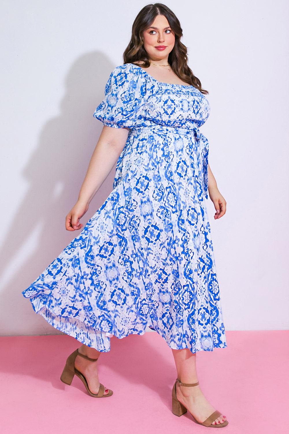 GOTTA GET GOING WOVEN MIDI DRESS by Flying Tomato