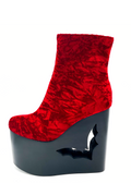 Deadwood Oxblood Velvet Wedge Boot by Charla Tedrick