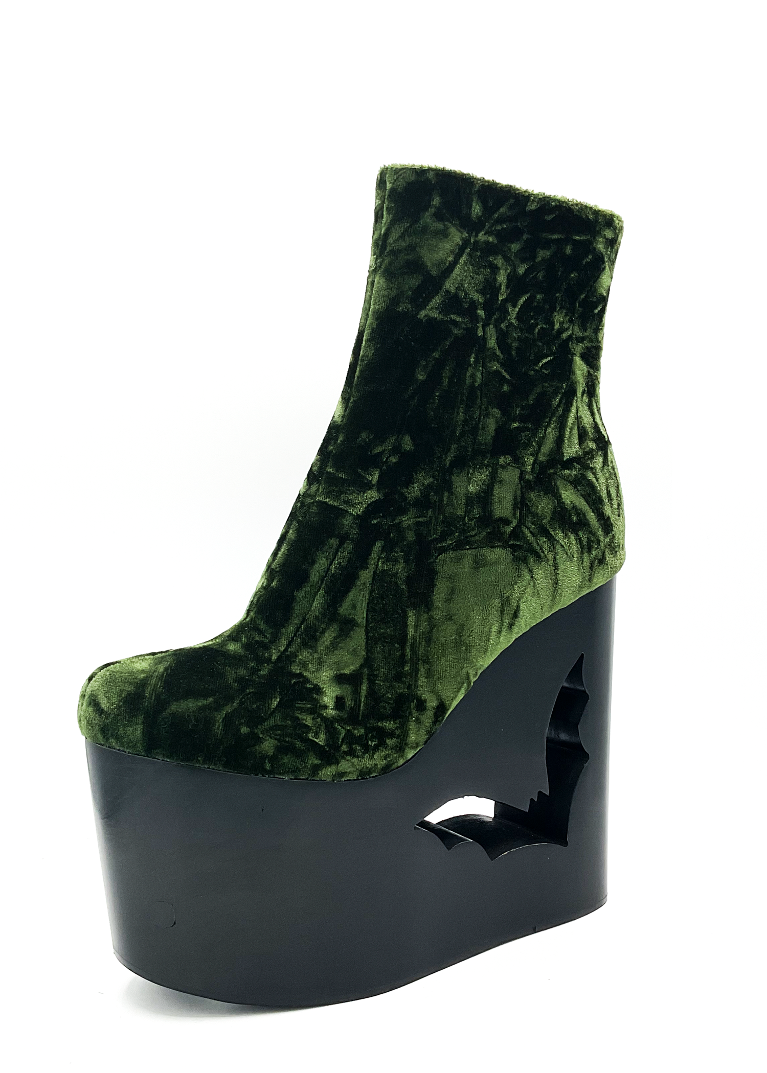 Deadwood Moss Velvet Wedge Boot by Charla Tedrick