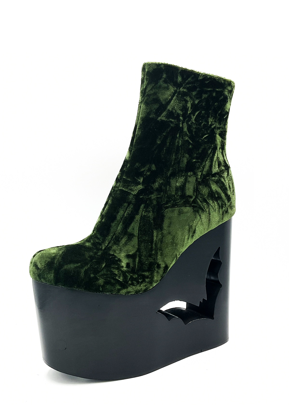 Deadwood Moss Velvet Wedge Boot by Charla Tedrick