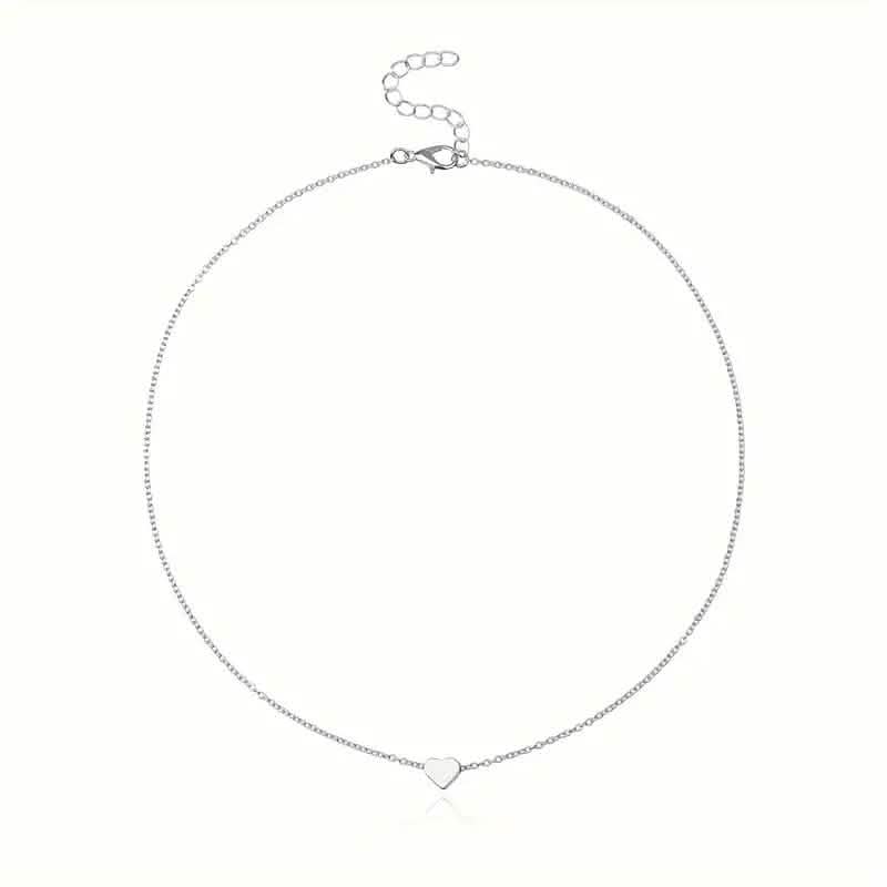 Simple Exquisite Heart-Shaped Pendant Alloy Necklace by DailySale