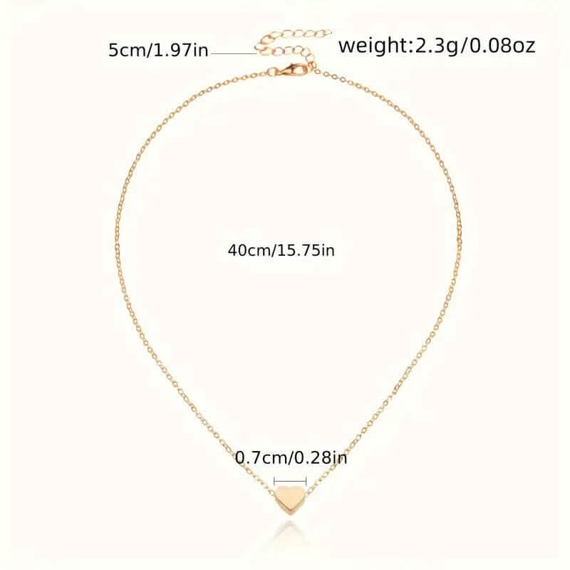 Simple Exquisite Heart-Shaped Pendant Alloy Necklace by DailySale
