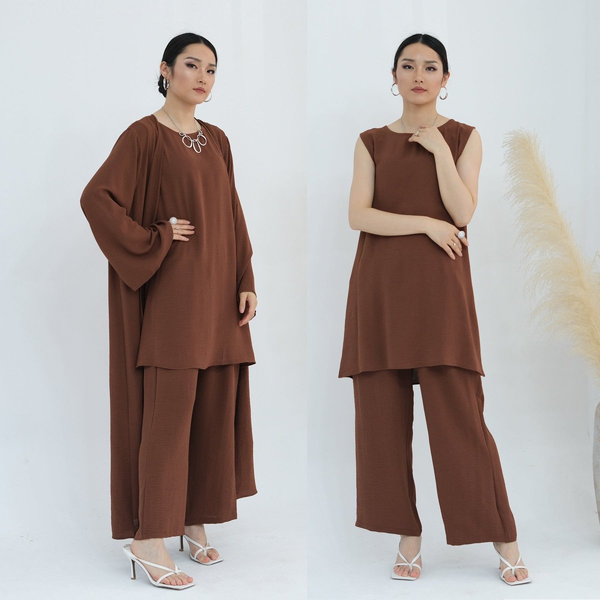 Sleeveless Top and Pants 3-Piece Set Abaya (MOA076) by Mariam's Collection