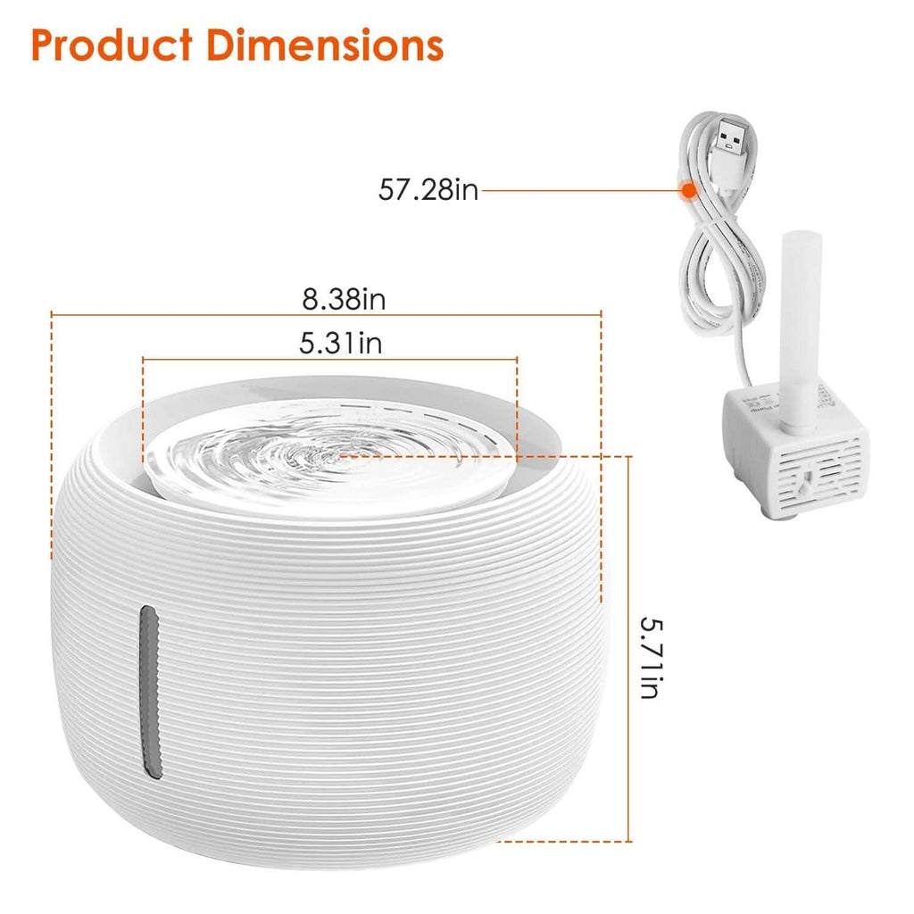 Smart Pet Drinking Fountain with LED Light 7-Pack Replaceable Water Filters by DailySale