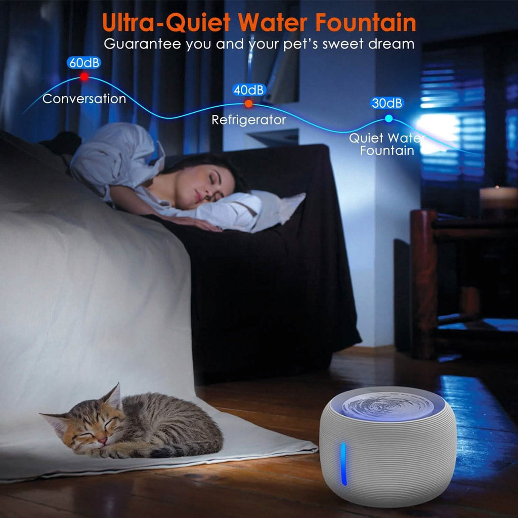 Smart Pet Drinking Fountain with LED Light 7-Pack Replaceable Water Filters by DailySale