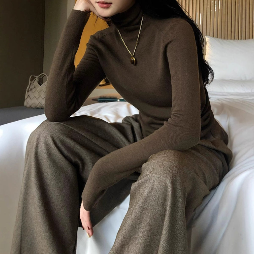 Soft Wool Blend Turtleneck Base Layer Top(MS179) by Mariam's Collection