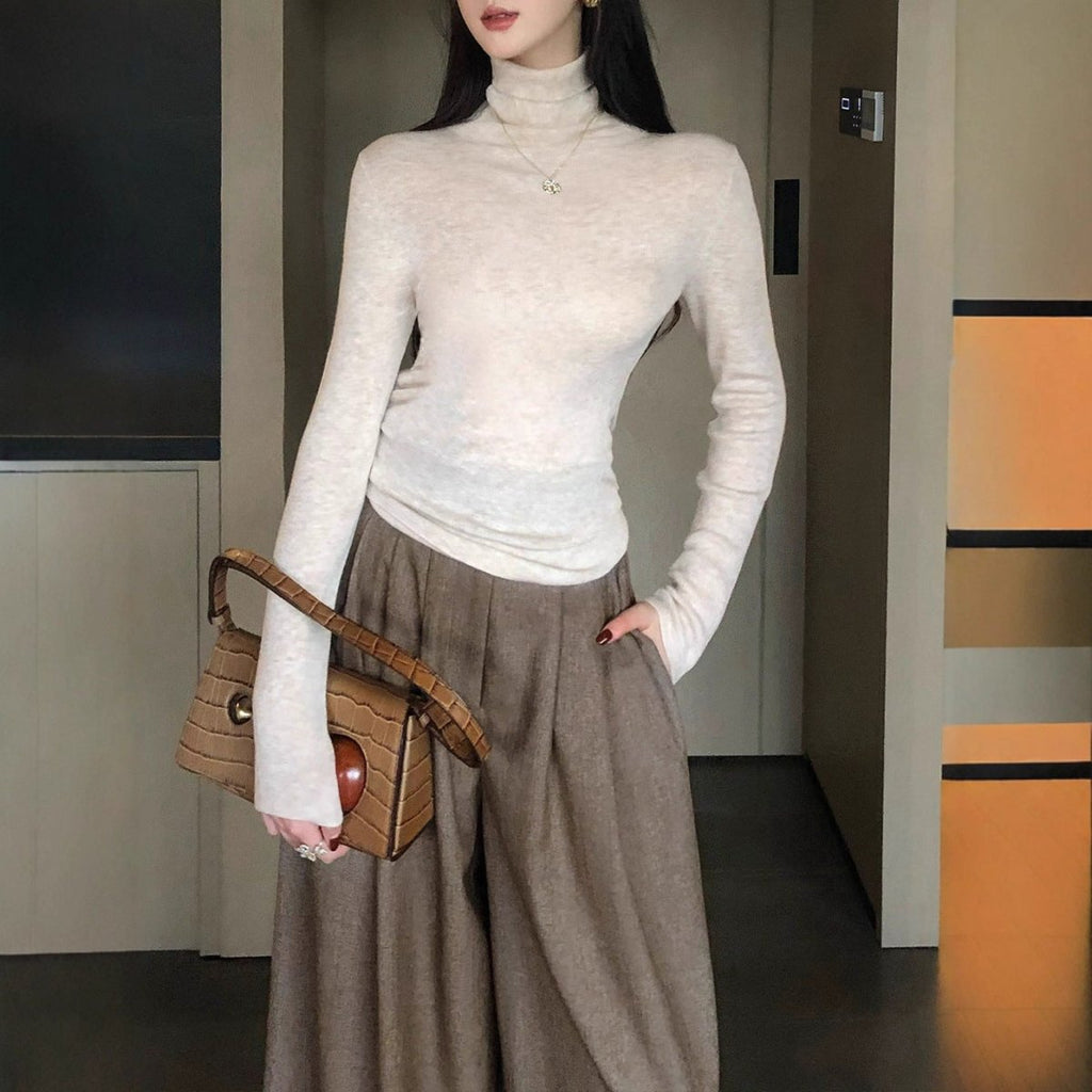 Soft Wool Blend Turtleneck Base Layer Top(MS179) by Mariam's Collection