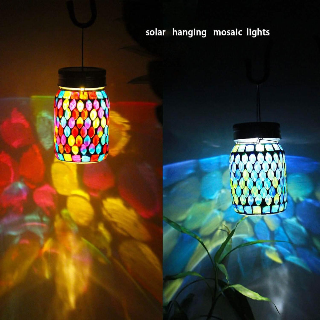 Solar Mosaic LED Waterproof Outdoor Hanging Lanterns by DailySale