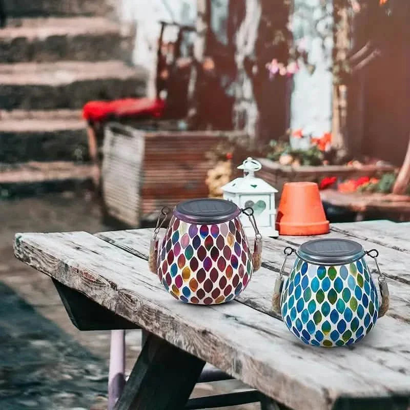Solar Outdoor Mosaic Lantern by DailySale