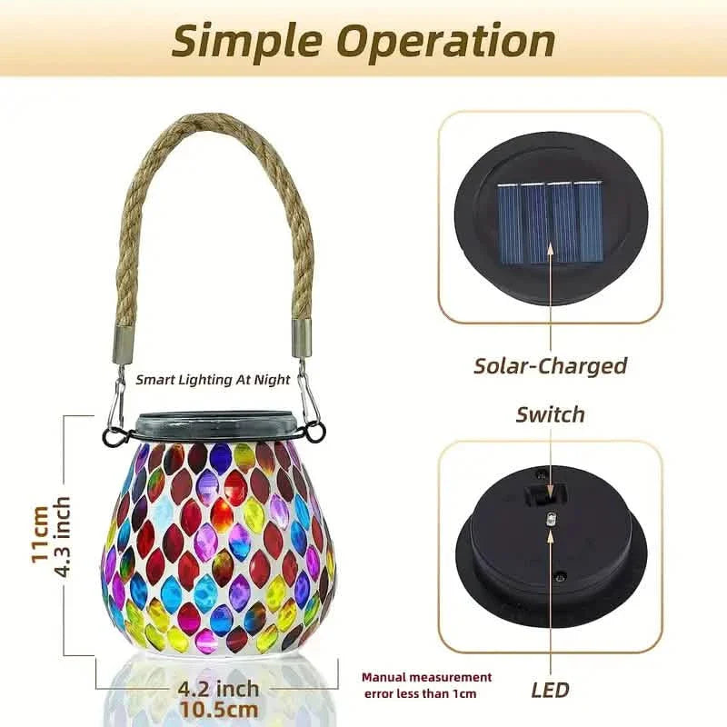 Solar Outdoor Mosaic Lantern by DailySale