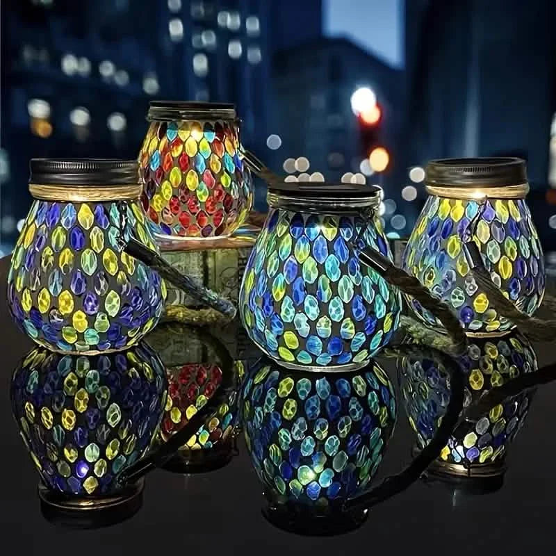 Solar Outdoor Mosaic Lantern by DailySale