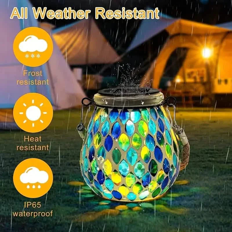 Solar Outdoor Mosaic Lantern by DailySale