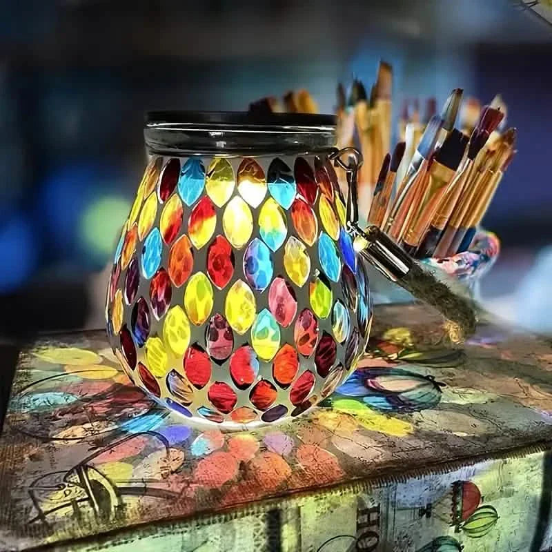 Solar Outdoor Mosaic Lantern by DailySale