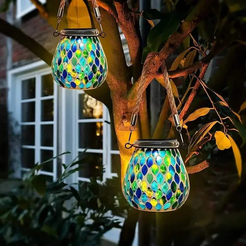 Solar Outdoor Mosaic Lantern by DailySale