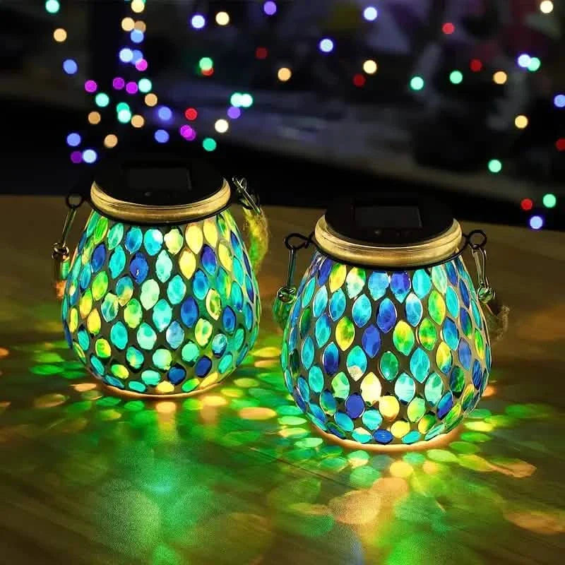 Solar Outdoor Mosaic Lantern by DailySale