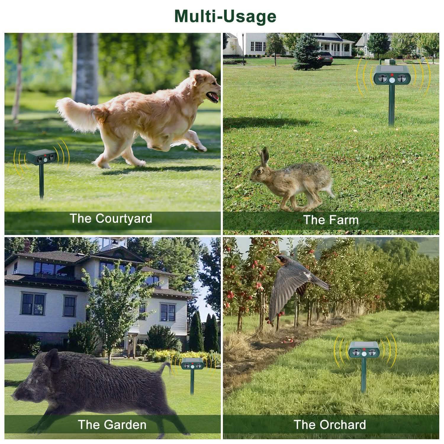 Solar Powered Ultrasonic Animal Repeller by DailySale