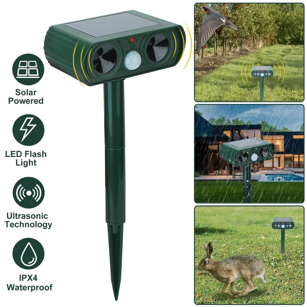 Solar Powered Ultrasonic Animal Repeller by DailySale