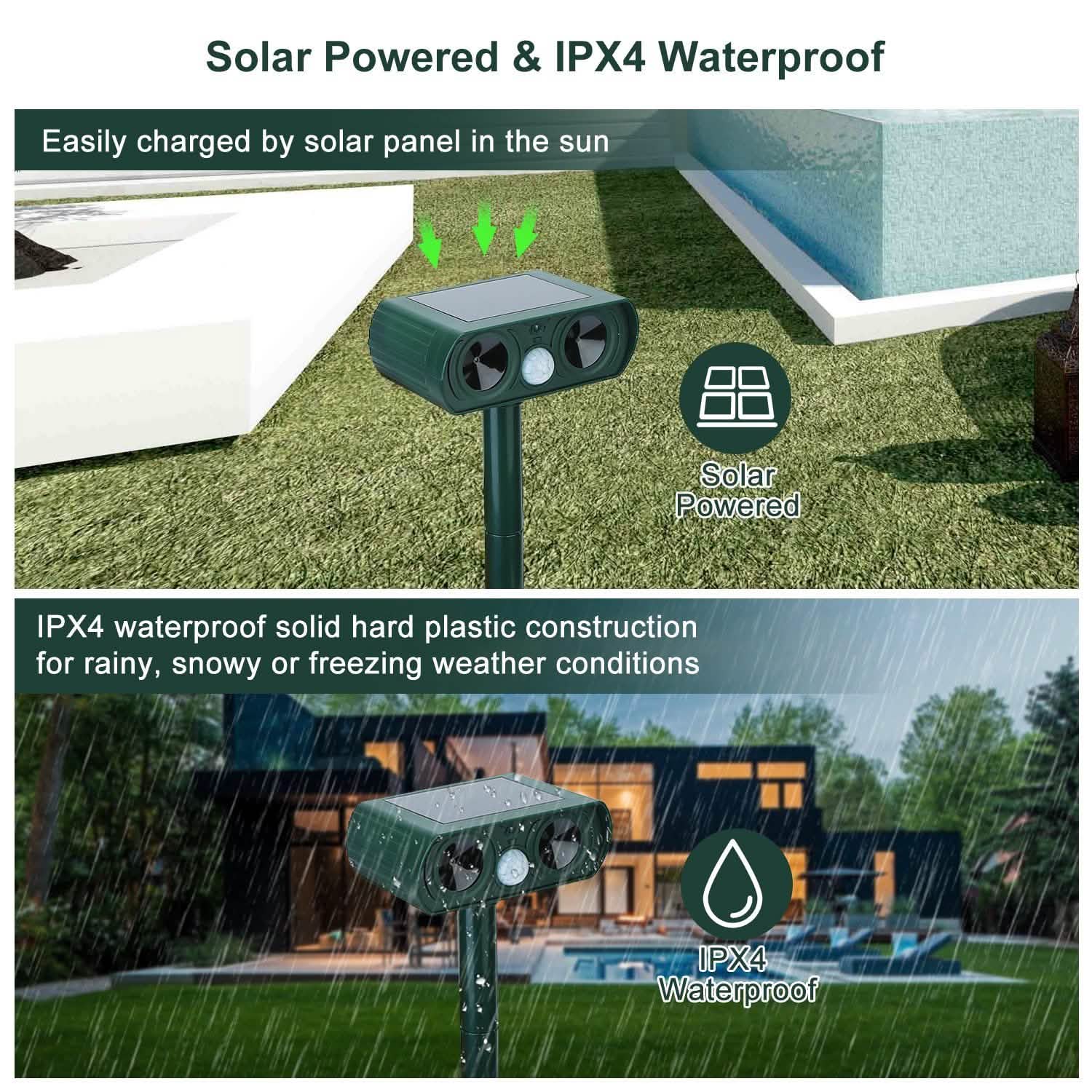 Solar Powered Ultrasonic Animal Repeller by DailySale