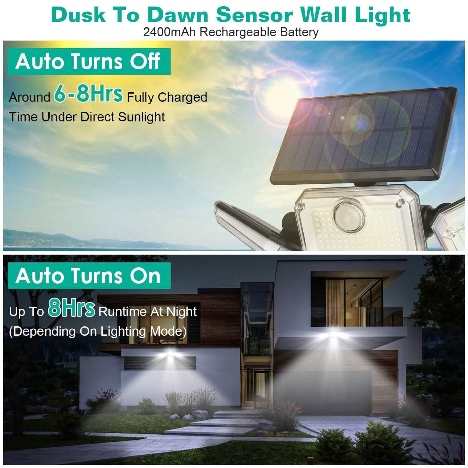 Solar Powered Wall Lights Outdoor Motion Sensor Lamps by DailySale