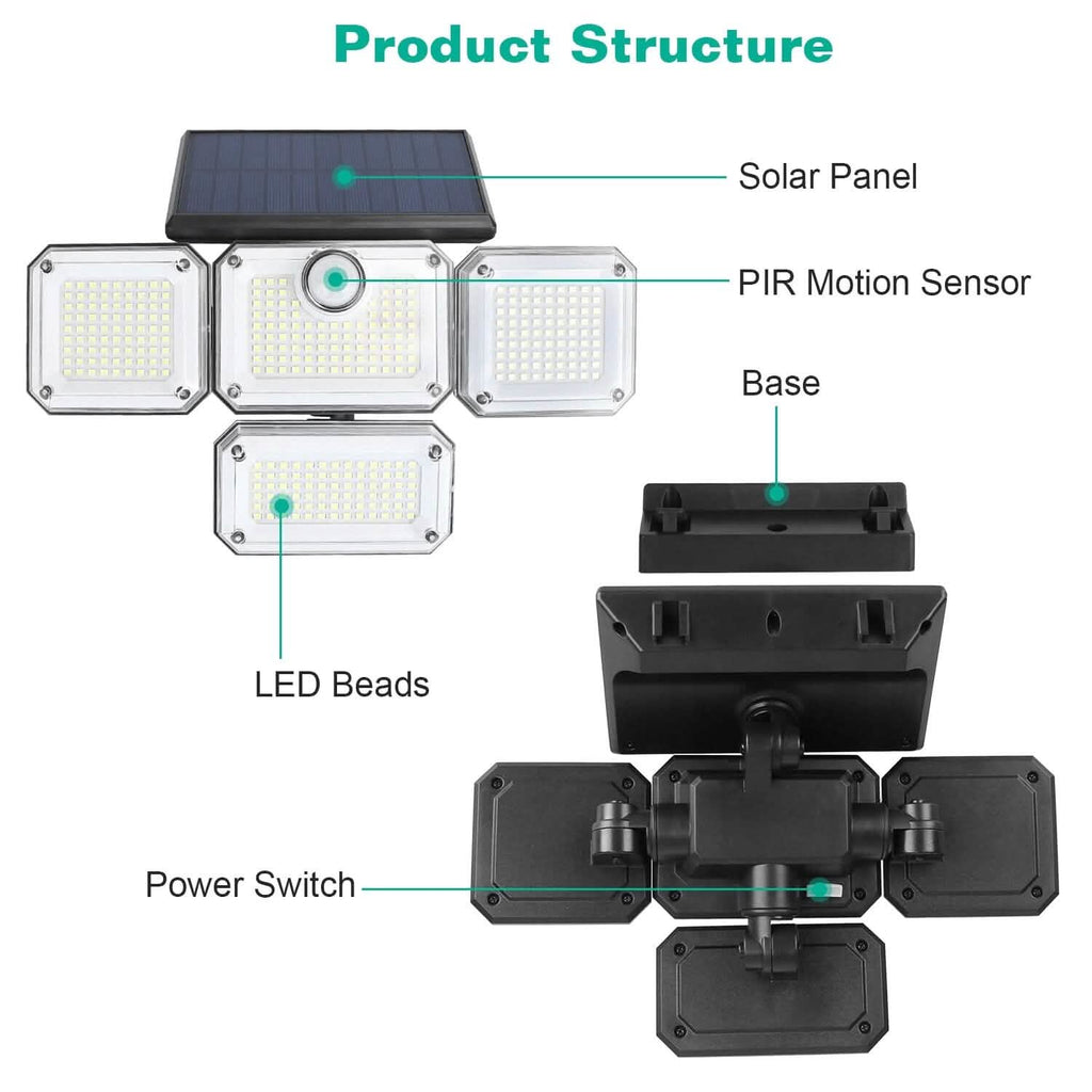 Solar Powered Wall Lights Outdoor Motion Sensor Lamps by DailySale