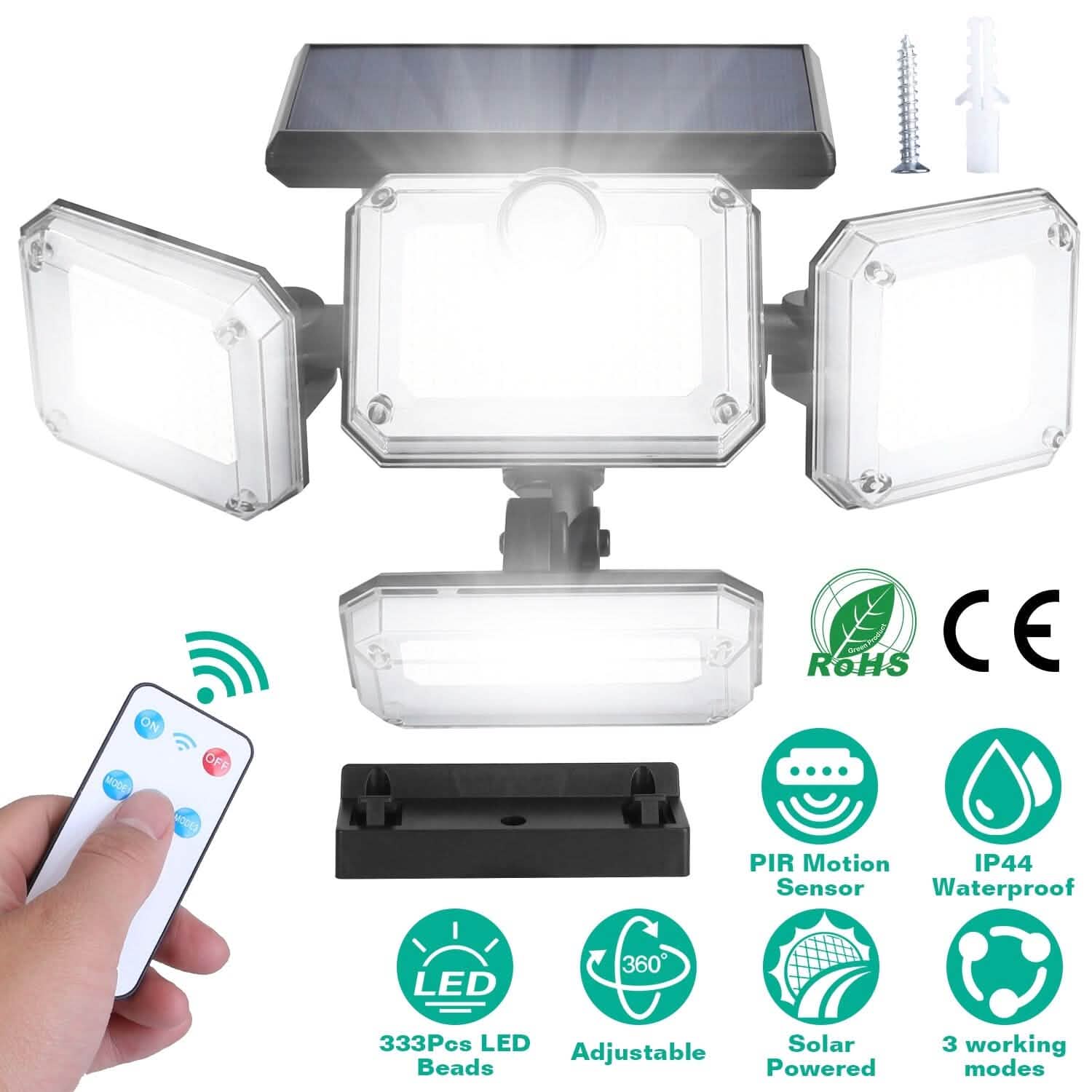 Solar Powered Wall Lights Outdoor Motion Sensor Lamps by DailySale